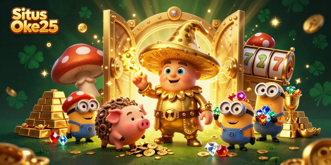 Situs Oke25 menyajikan ilustrasi slot yang fantastis dengan karakter kartun dan elemen permainan yang menarik.